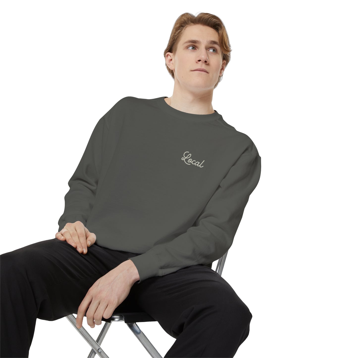 Local Script Unisex Garment-Dyed Sweatshirt