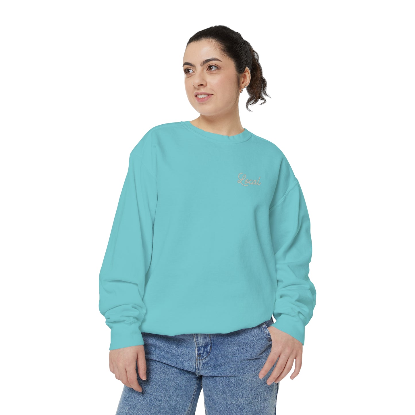 Local Script Unisex Garment-Dyed Sweatshirt