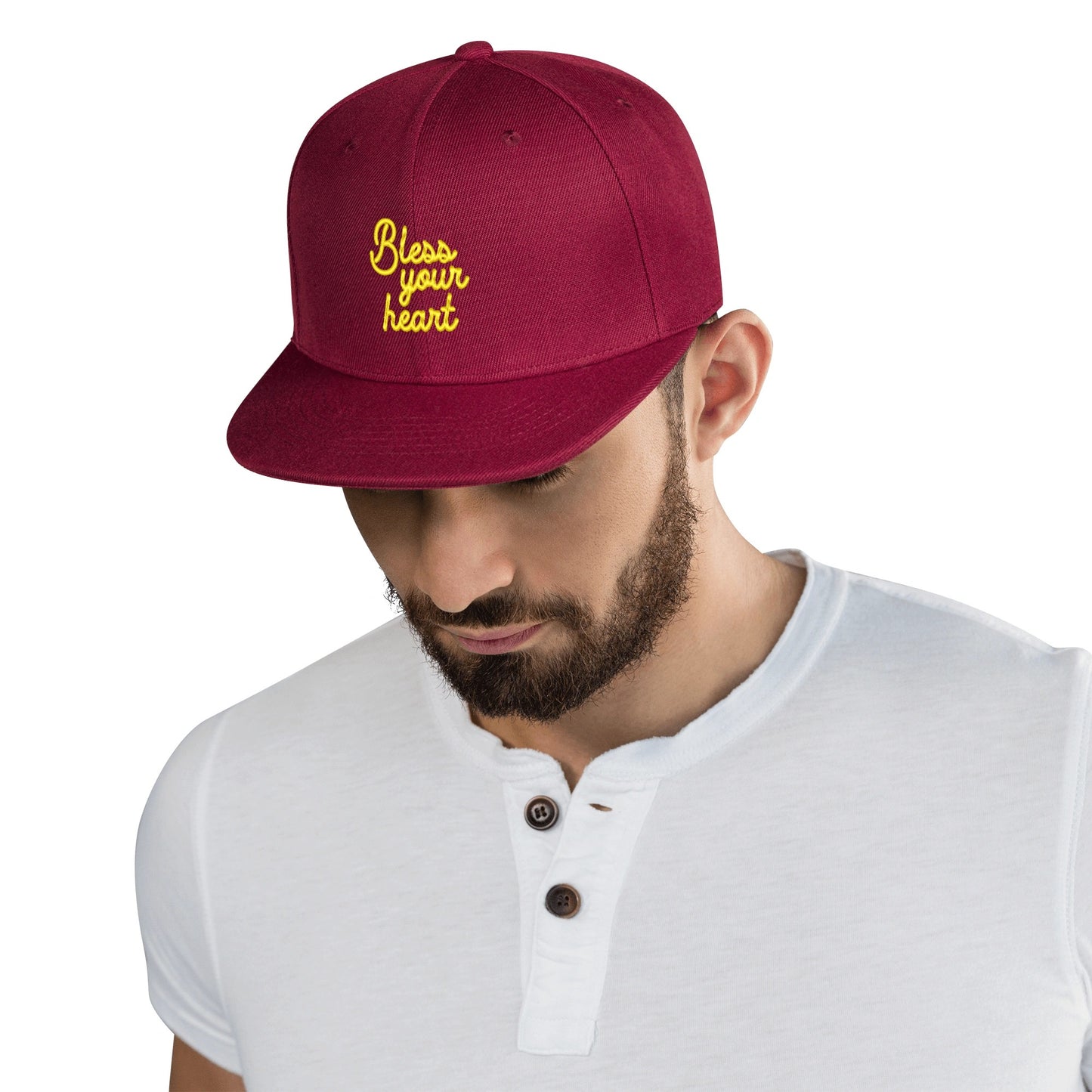 Bless Your Heart Scripted flat bill hat