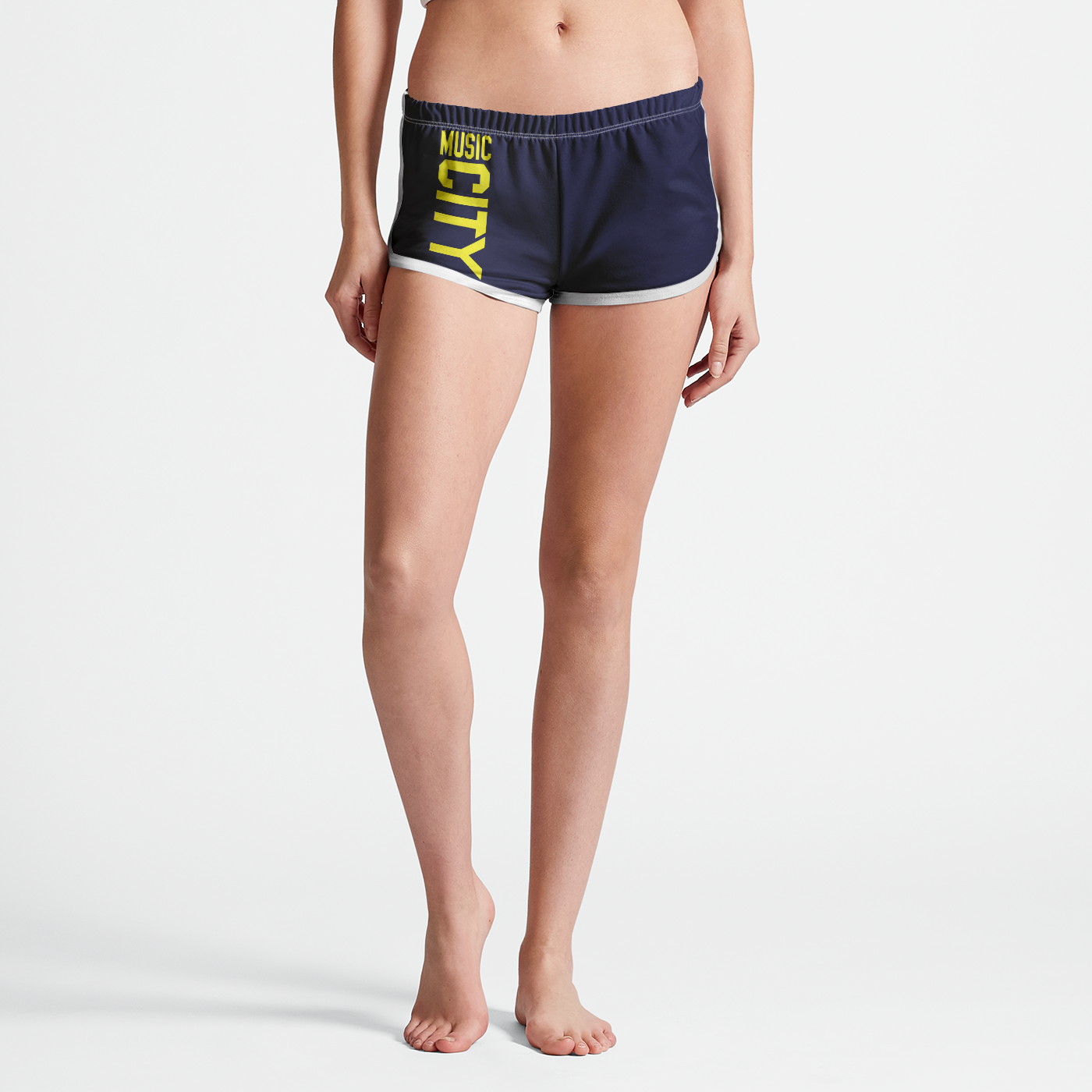 Music City Block Stacked retro Womens Retro Shorts