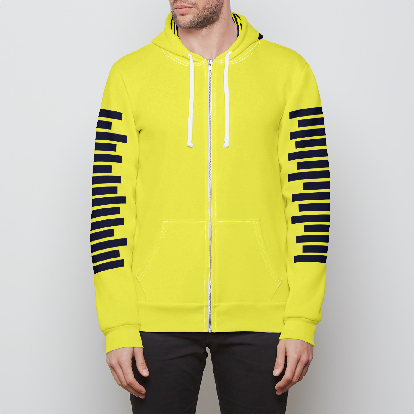 Music Stripe Hoodie Unisex Zip Hoodie