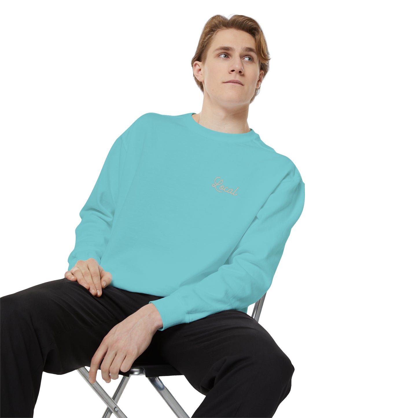 Local Script Unisex Garment-Dyed Sweatshirt