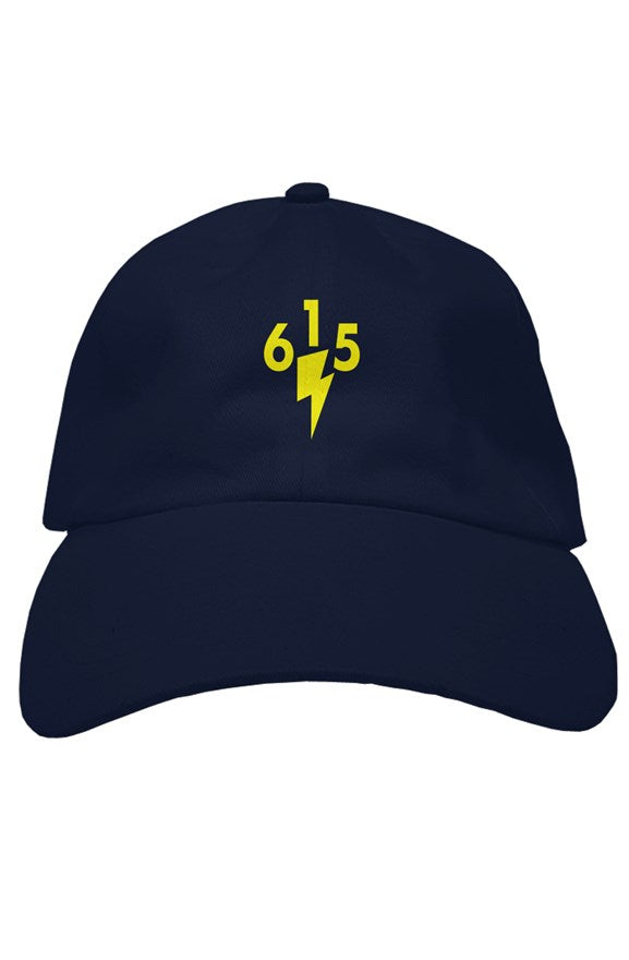 615 Bolt premium dad hat Navy/Gold