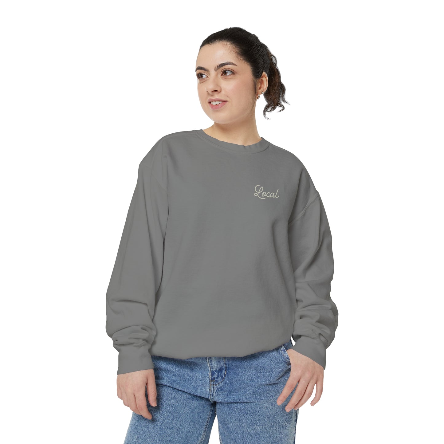 Local Script Unisex Garment-Dyed Sweatshirt