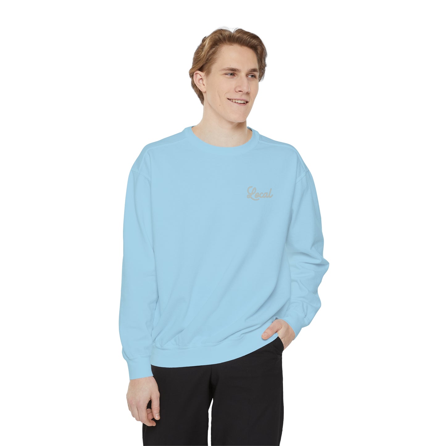 Local Script Unisex Garment-Dyed Sweatshirt