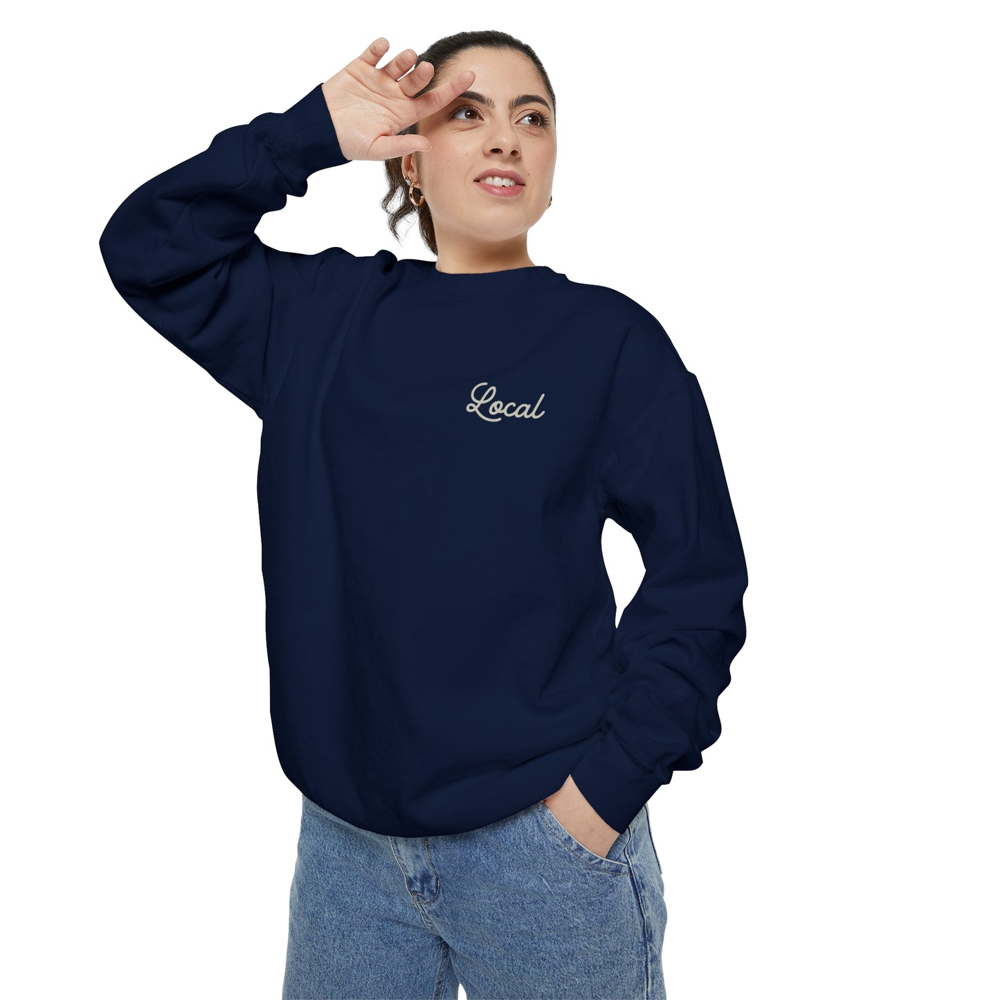 Local Script Unisex Garment-Dyed Sweatshirt