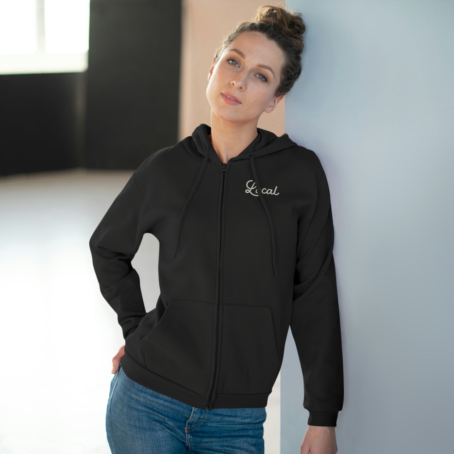 Local Skully Back graphic Unisex Hooded Zip Sweatshirt