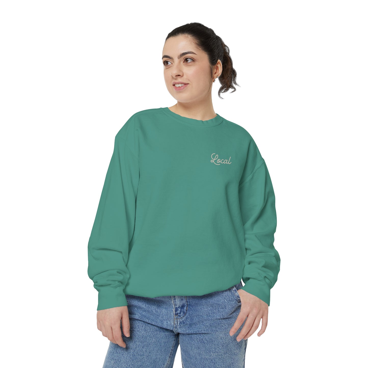 Local Script Unisex Garment-Dyed Sweatshirt