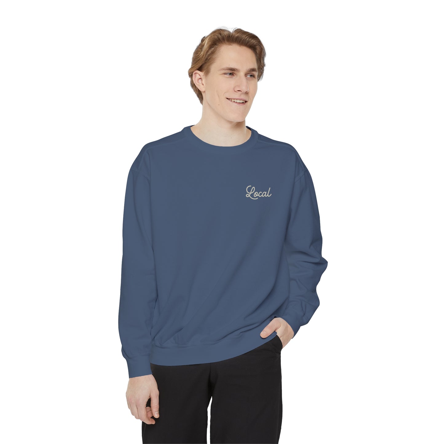 Local Script Unisex Garment-Dyed Sweatshirt