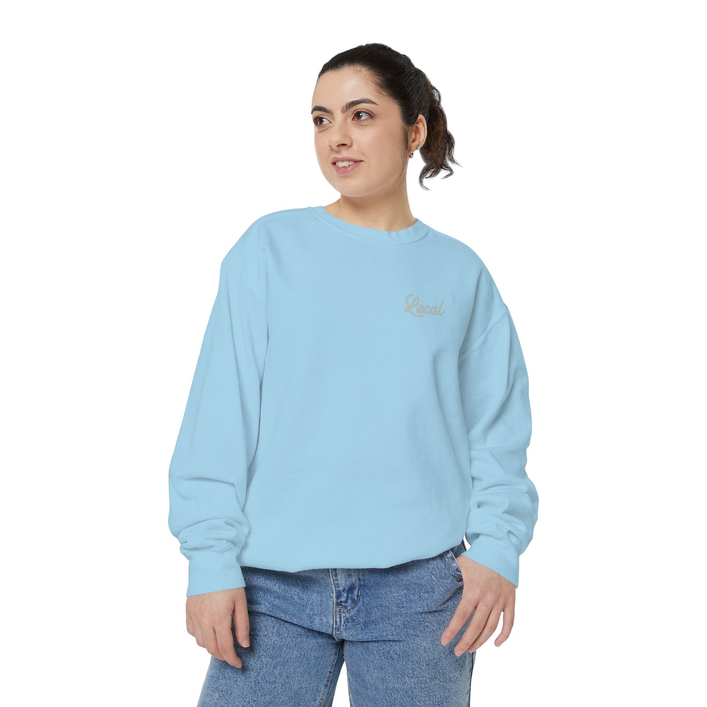 Local Script Unisex Garment-Dyed Sweatshirt