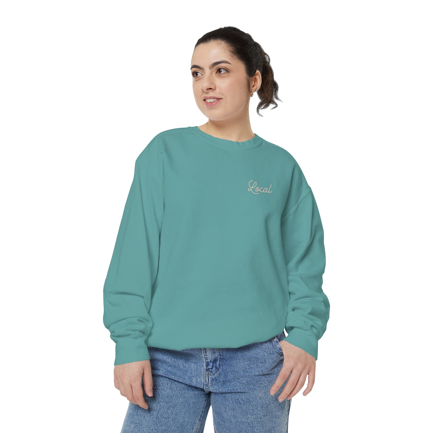 Local Script Unisex Garment-Dyed Sweatshirt