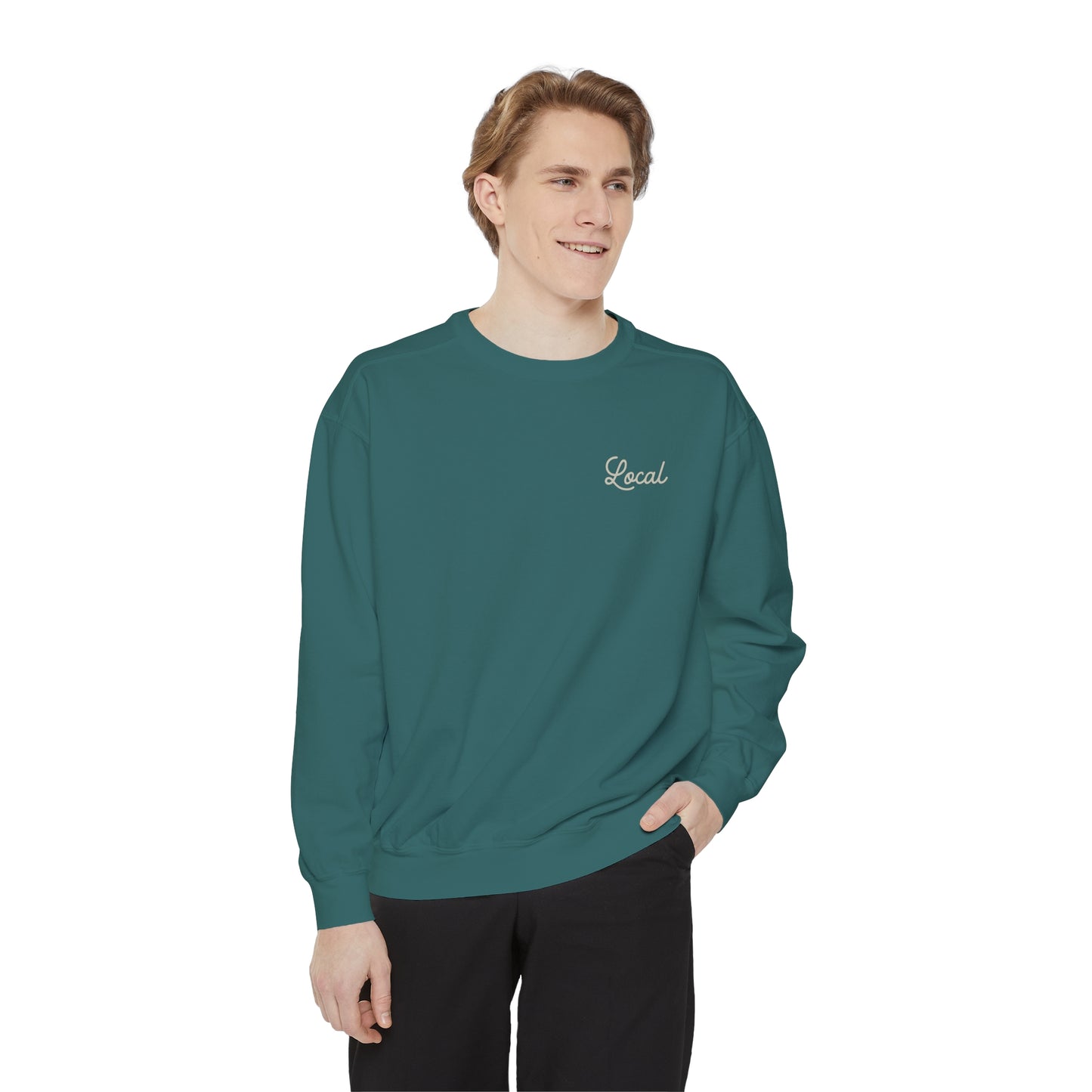 Local Script Unisex Garment-Dyed Sweatshirt