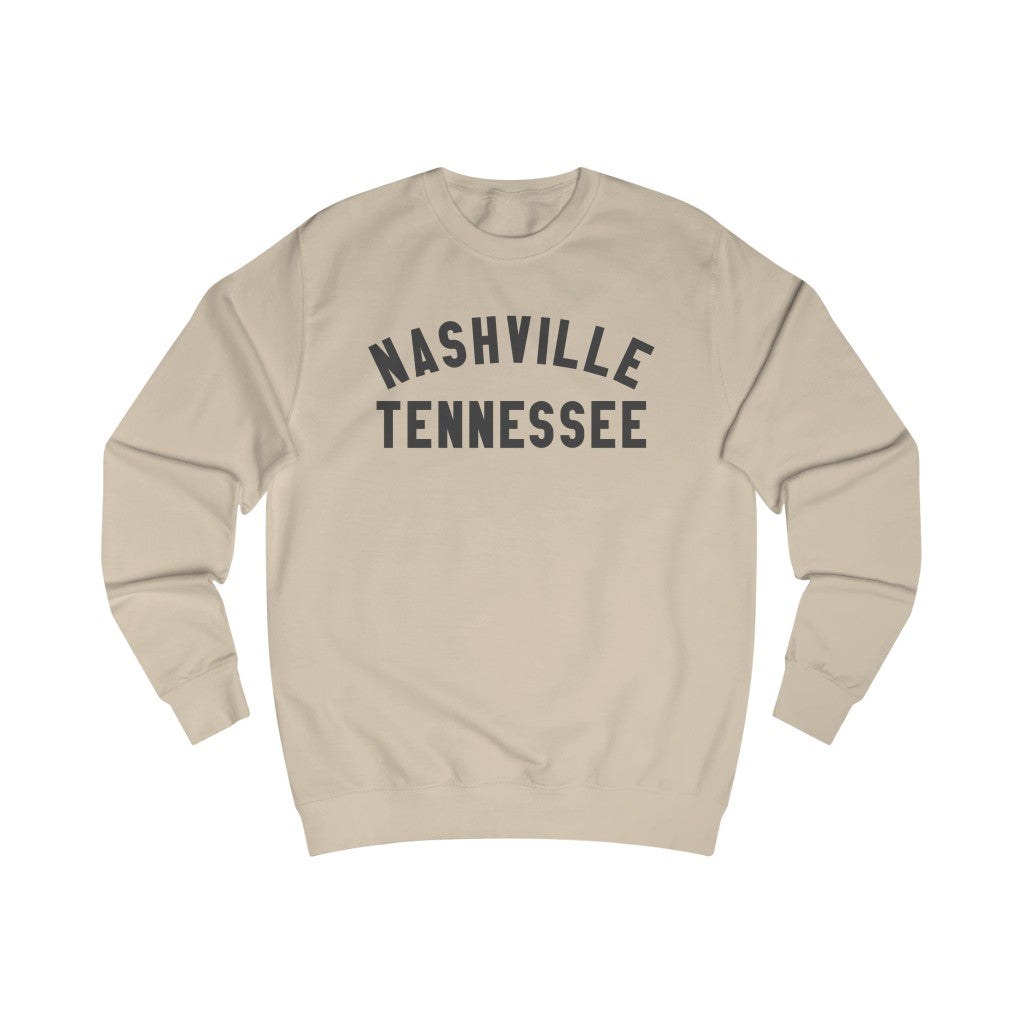 Nashville Tn charcoal text Men's Sweatshirt