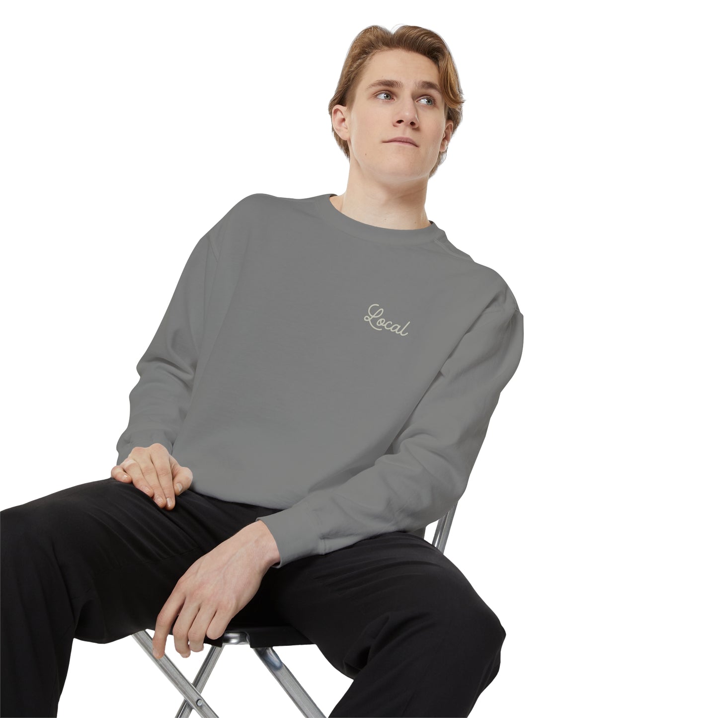 Local Script Unisex Garment-Dyed Sweatshirt