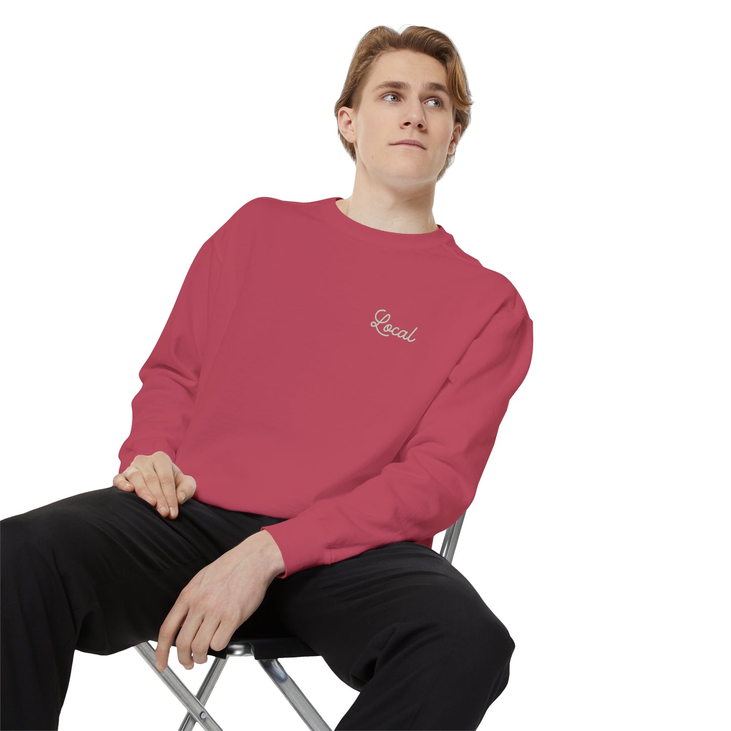 Local Script Unisex Garment-Dyed Sweatshirt