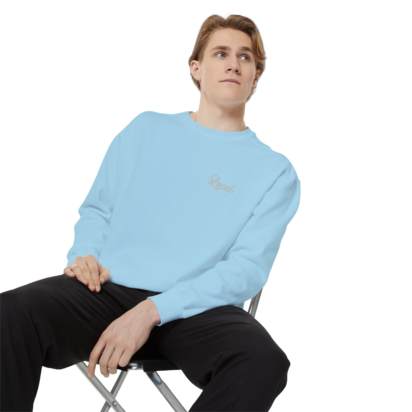 Local Script Unisex Garment-Dyed Sweatshirt