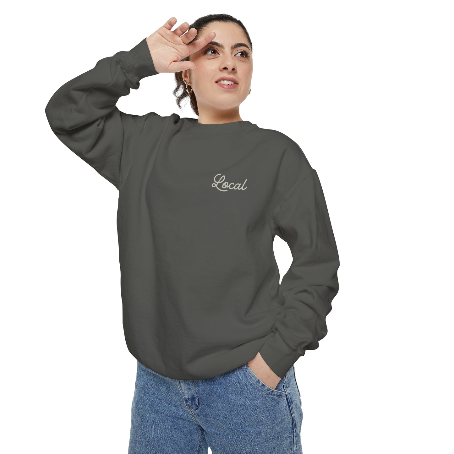 Local Script Unisex Garment-Dyed Sweatshirt