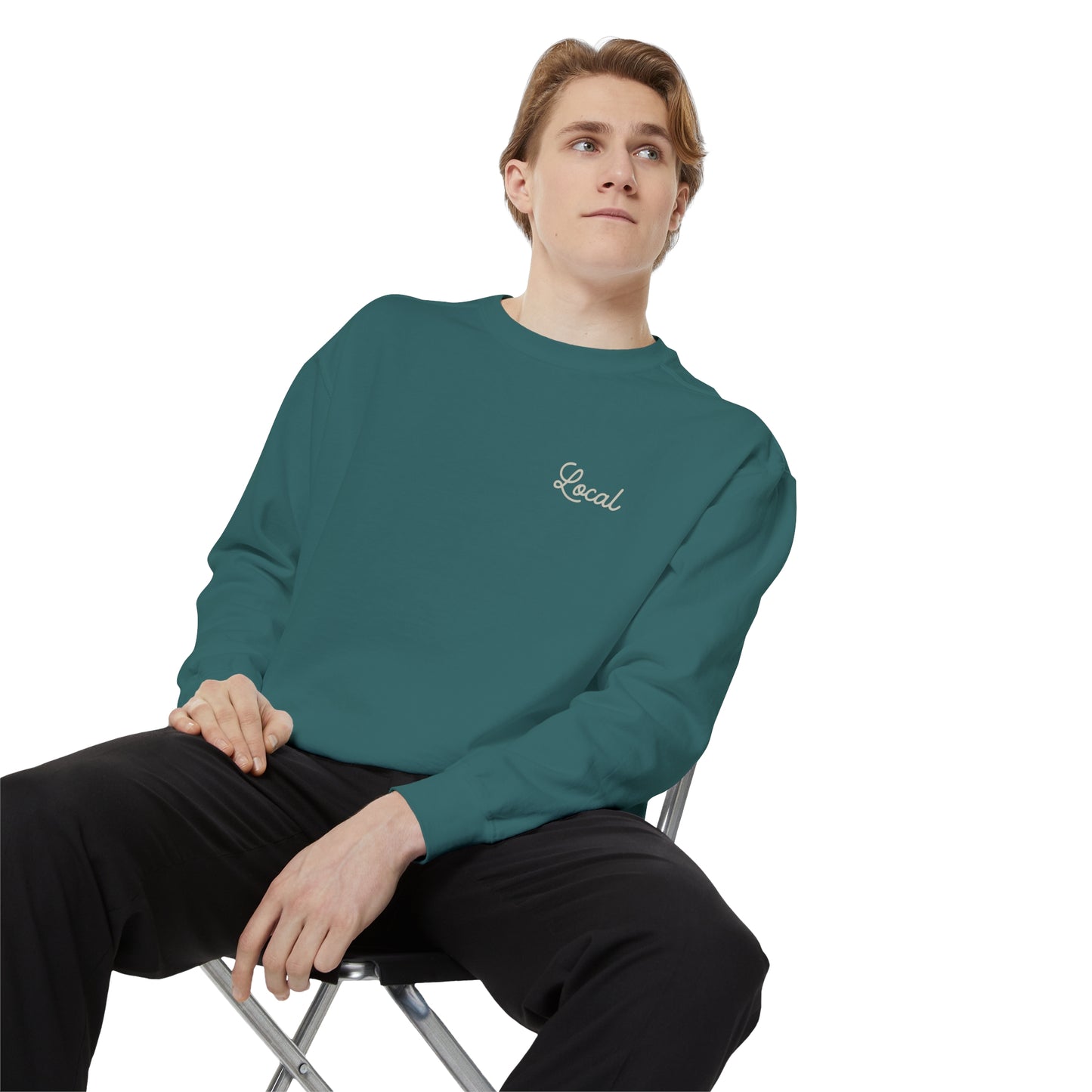 Local Script Unisex Garment-Dyed Sweatshirt