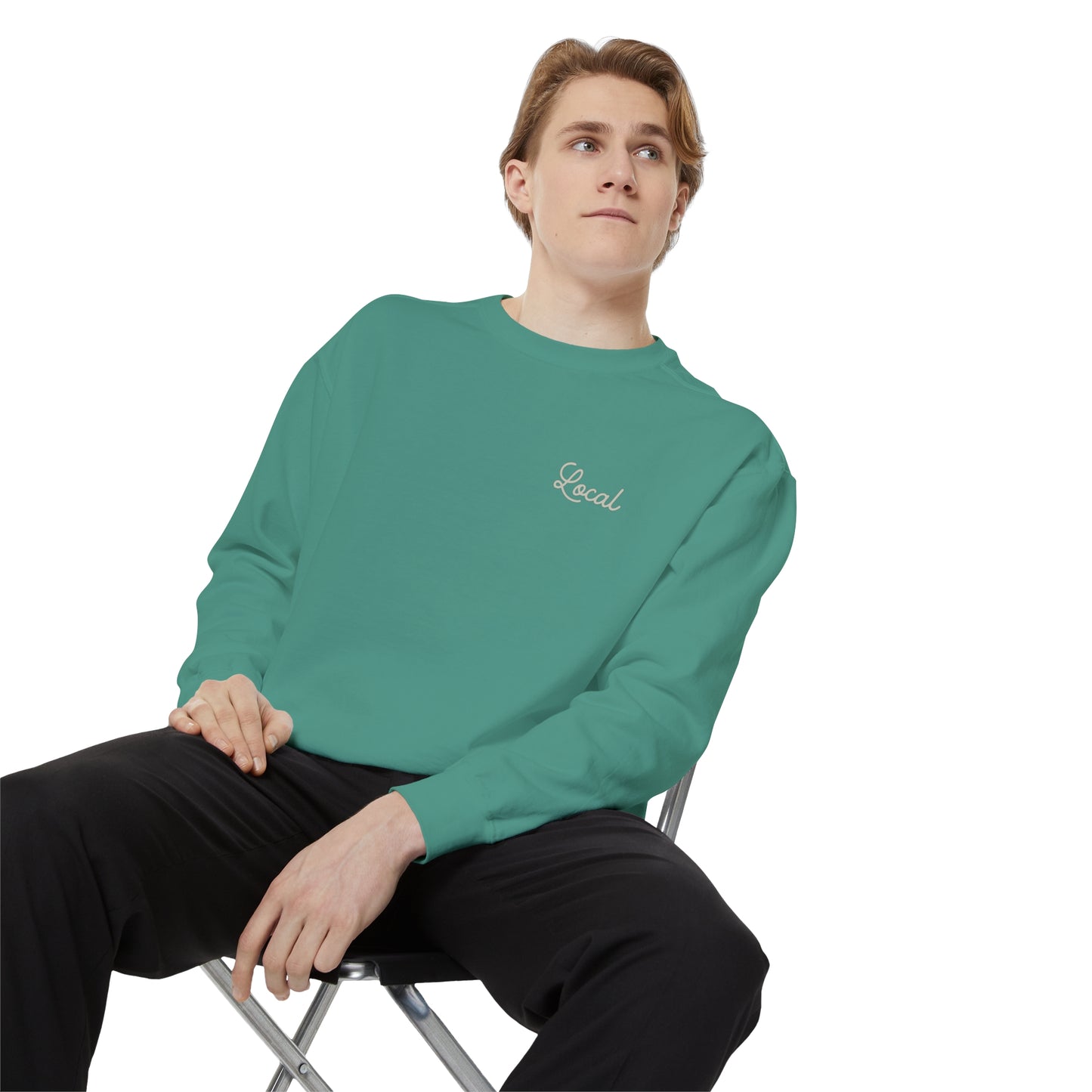 Local Script Unisex Garment-Dyed Sweatshirt