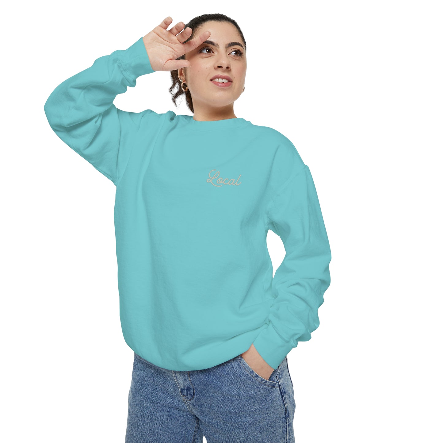 Local Script Unisex Garment-Dyed Sweatshirt