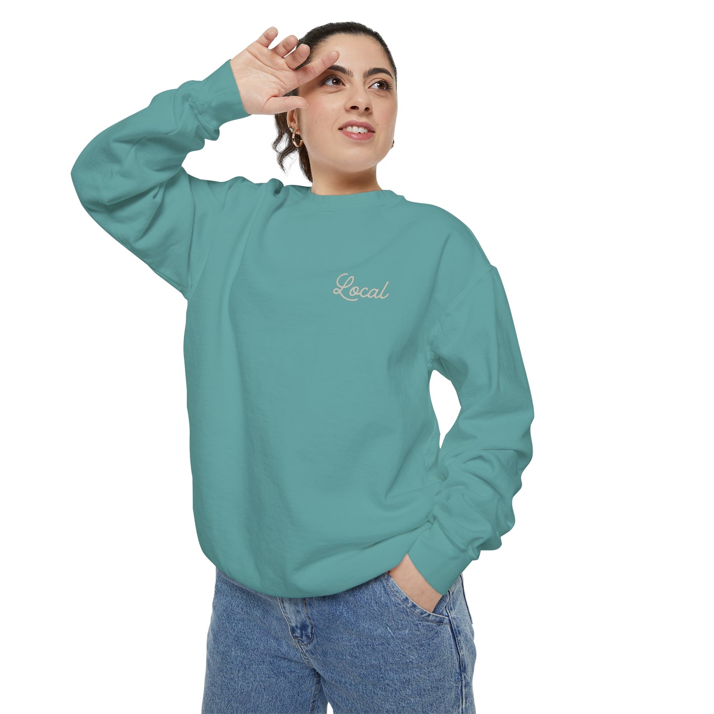 Local Script Unisex Garment-Dyed Sweatshirt