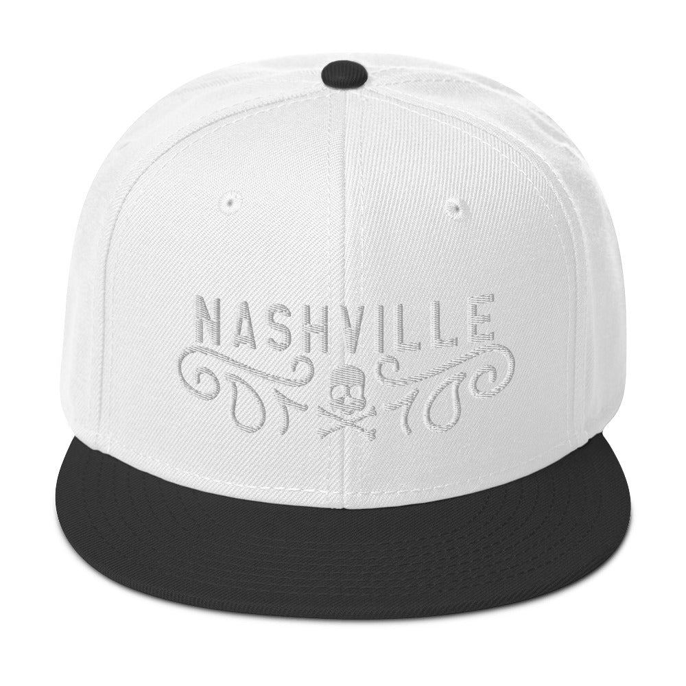 Nashville Paisley Skull Snapback Hat