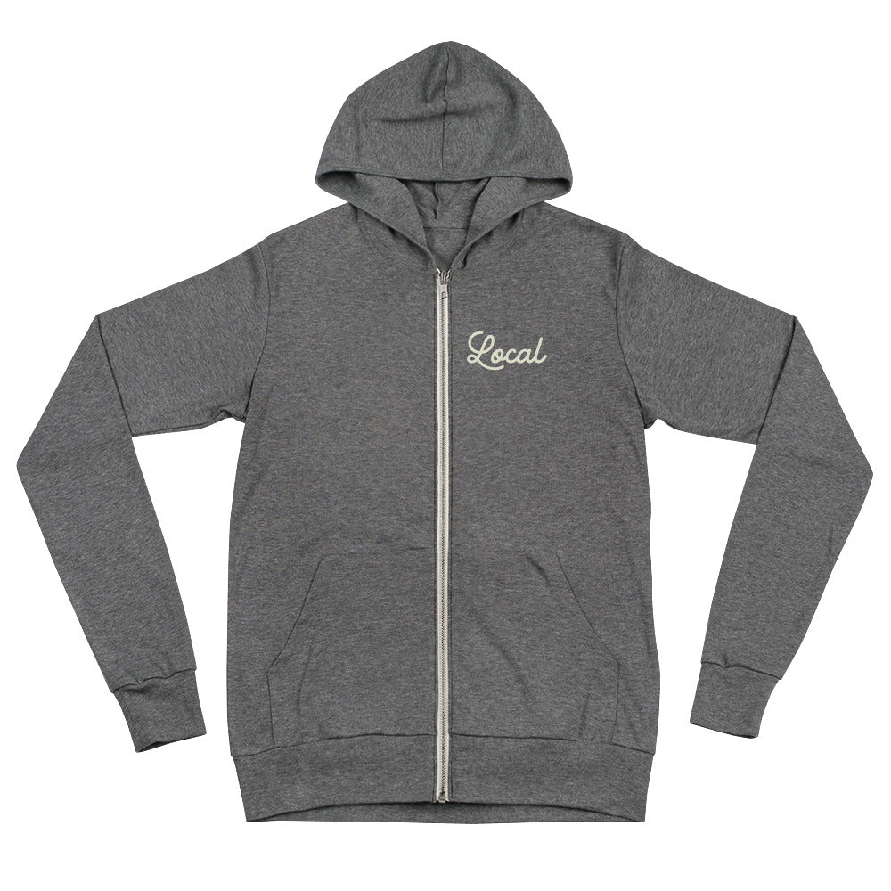 Local Script Unisex zip hoodie