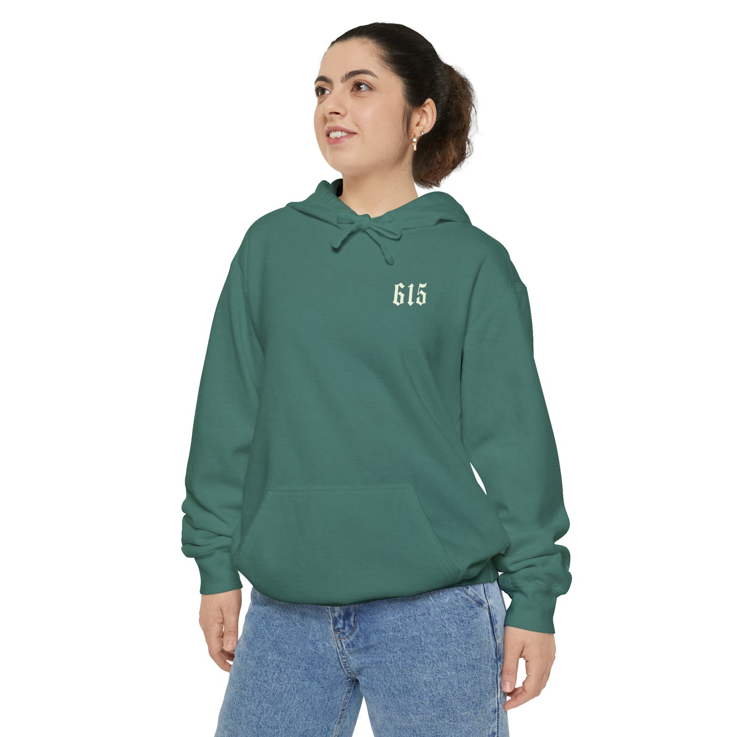 615 City Skull Unisex Garment-Dyed Hoodie