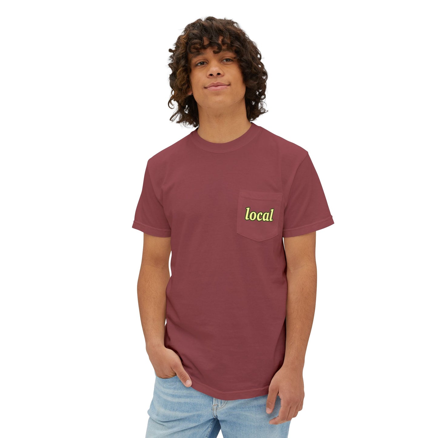 Local Yellow dingy flowers Garment-Dyed Pocket T-Shirt