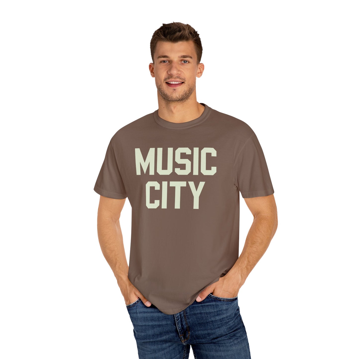 Music City Blocky Unisex Garment-Dyed T-shirt