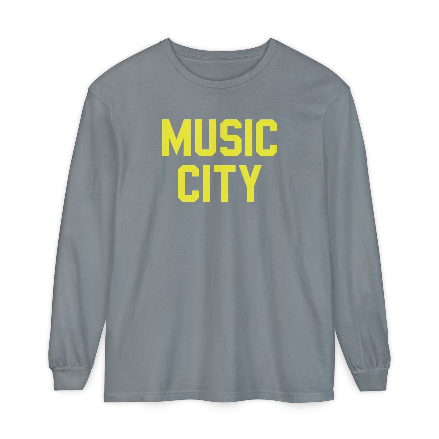 Music City Blocky Unisex Garment-dyed Long Sleeve T-Shirt