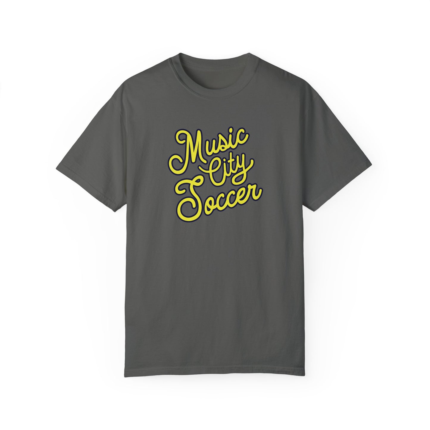Music City Soccer Script Garment-Dyed T-shirt