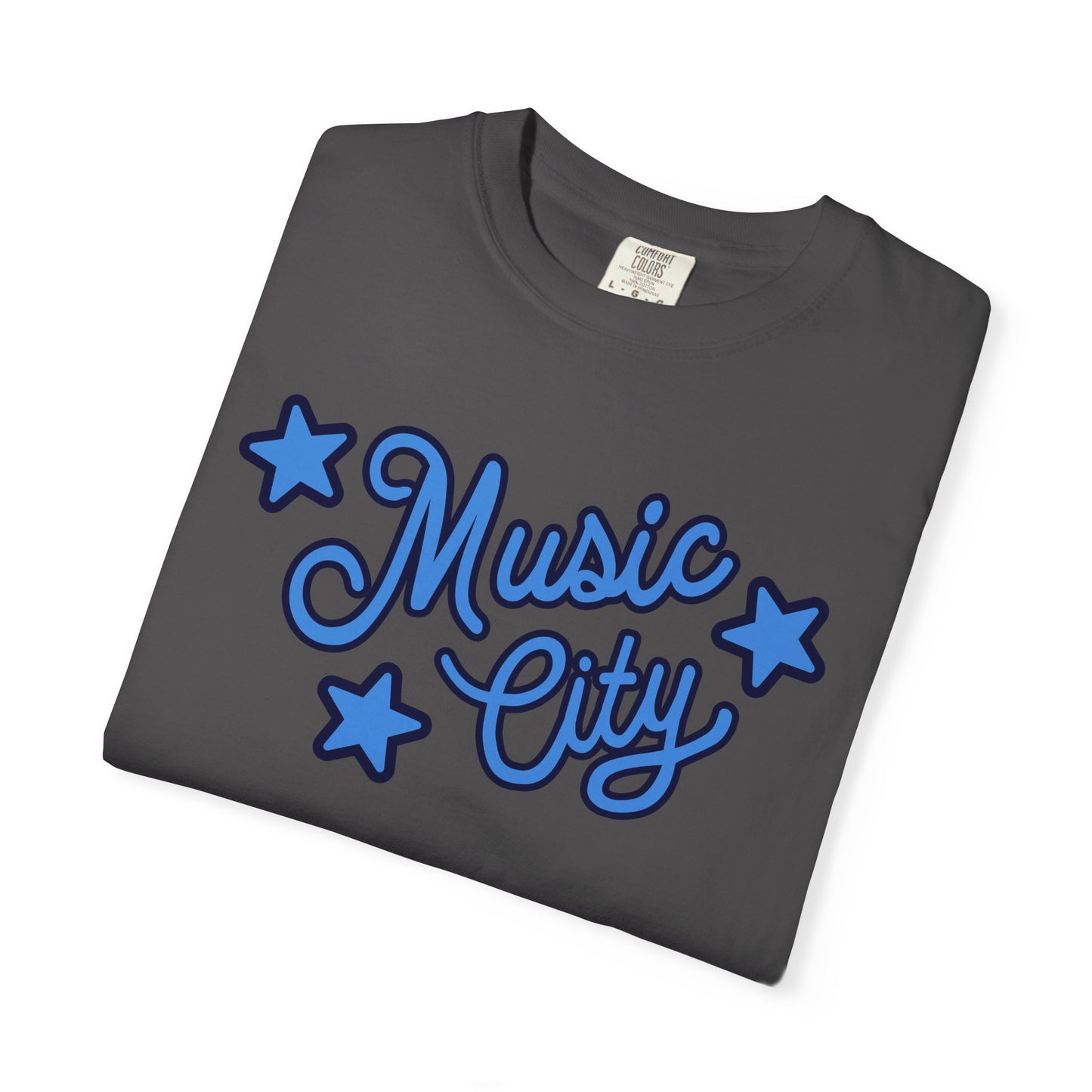 Music City Script Stars Unisex Garment-Dyed T-shirt