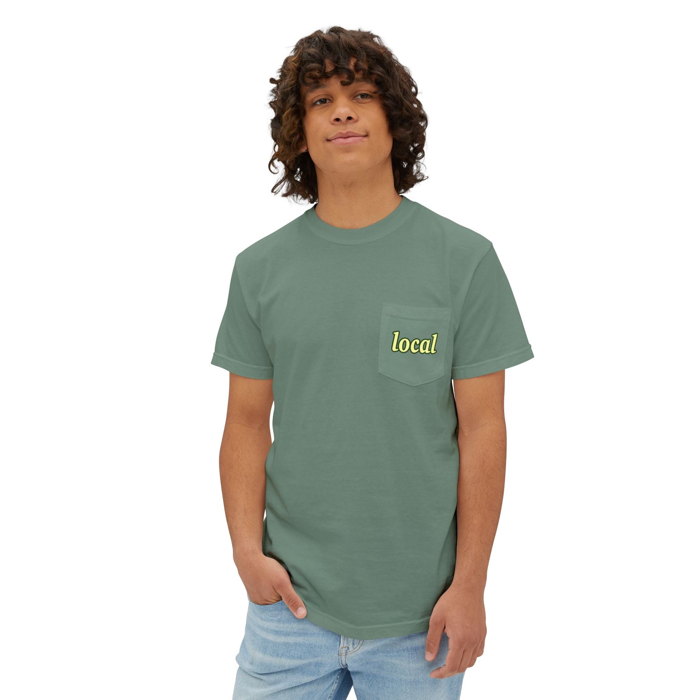 Local Yellow dingy flowers Garment-Dyed Pocket T-Shirt