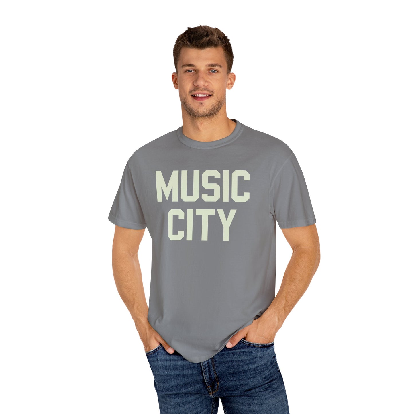 Music City Blocky Unisex Garment-Dyed T-shirt