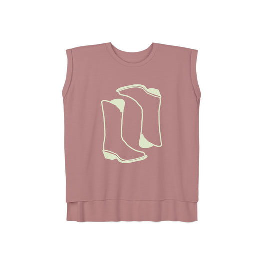 2Boots Women’s Flowy Rolled Cuffs Muscle Tee