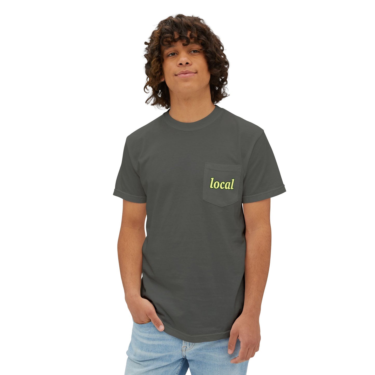Local Yellow dingy flowers Garment-Dyed Pocket T-Shirt