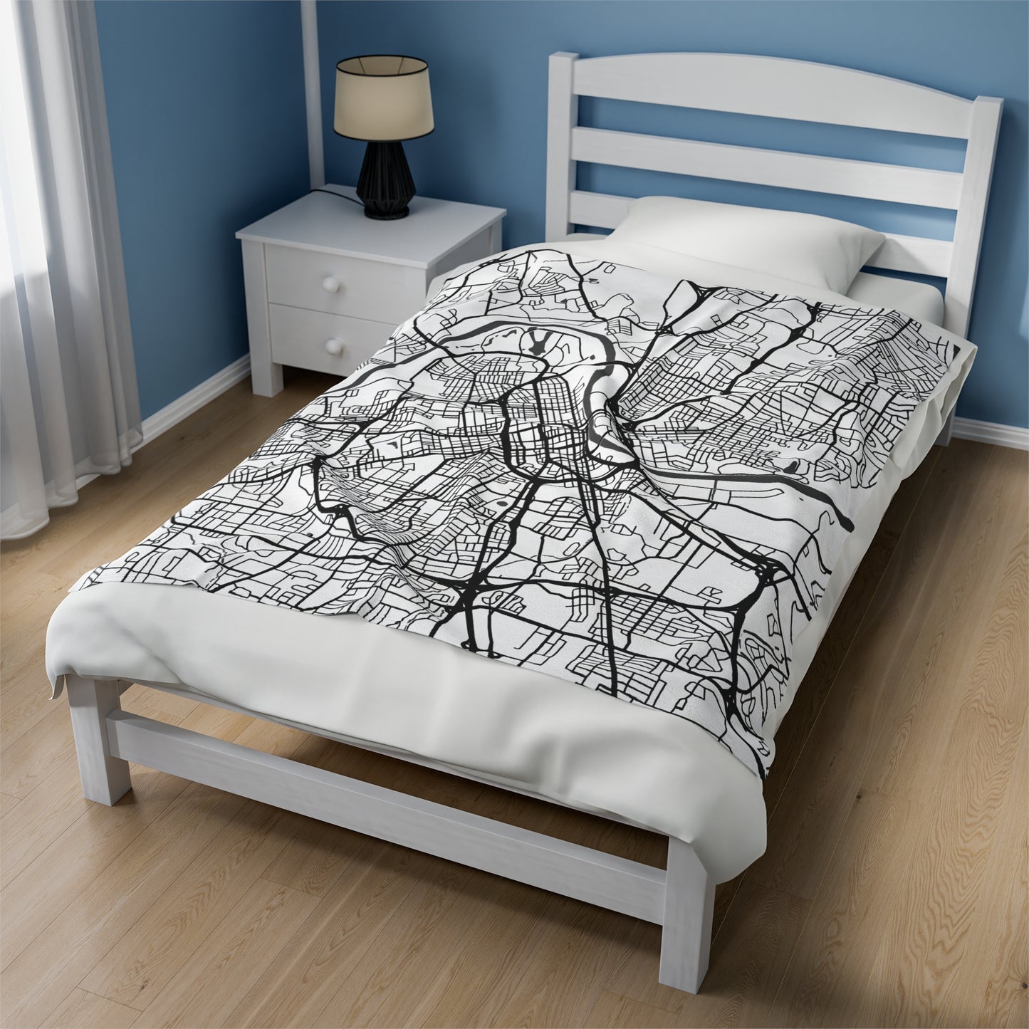 Nash Map Velveteen Plush Blanket