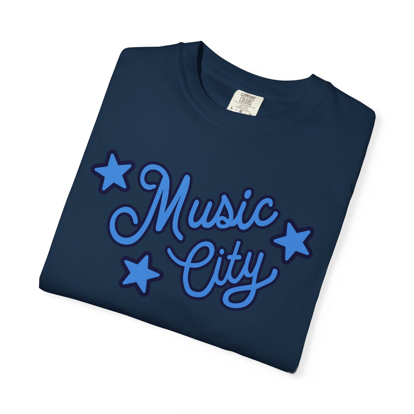 Music City Script Stars Unisex Garment-Dyed T-shirt