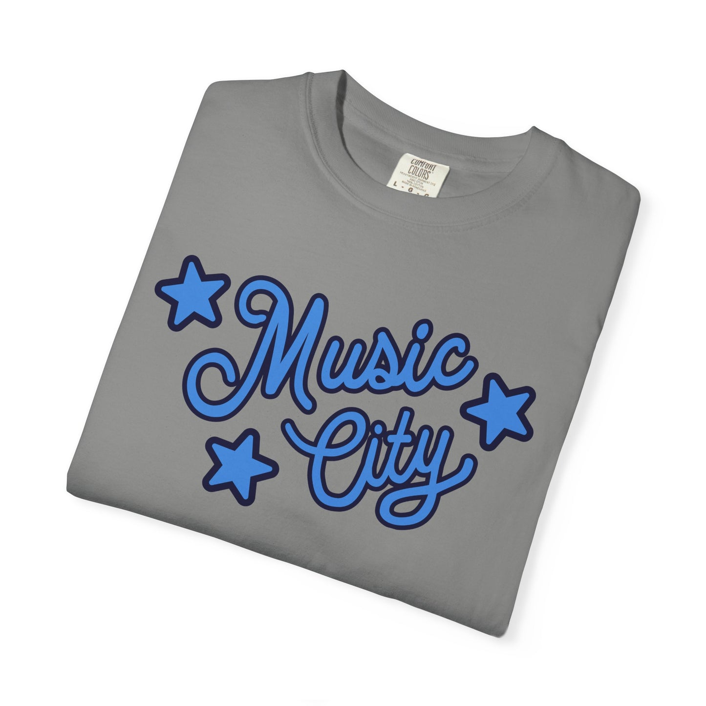 Music City Script Stars Unisex Garment-Dyed T-shirt