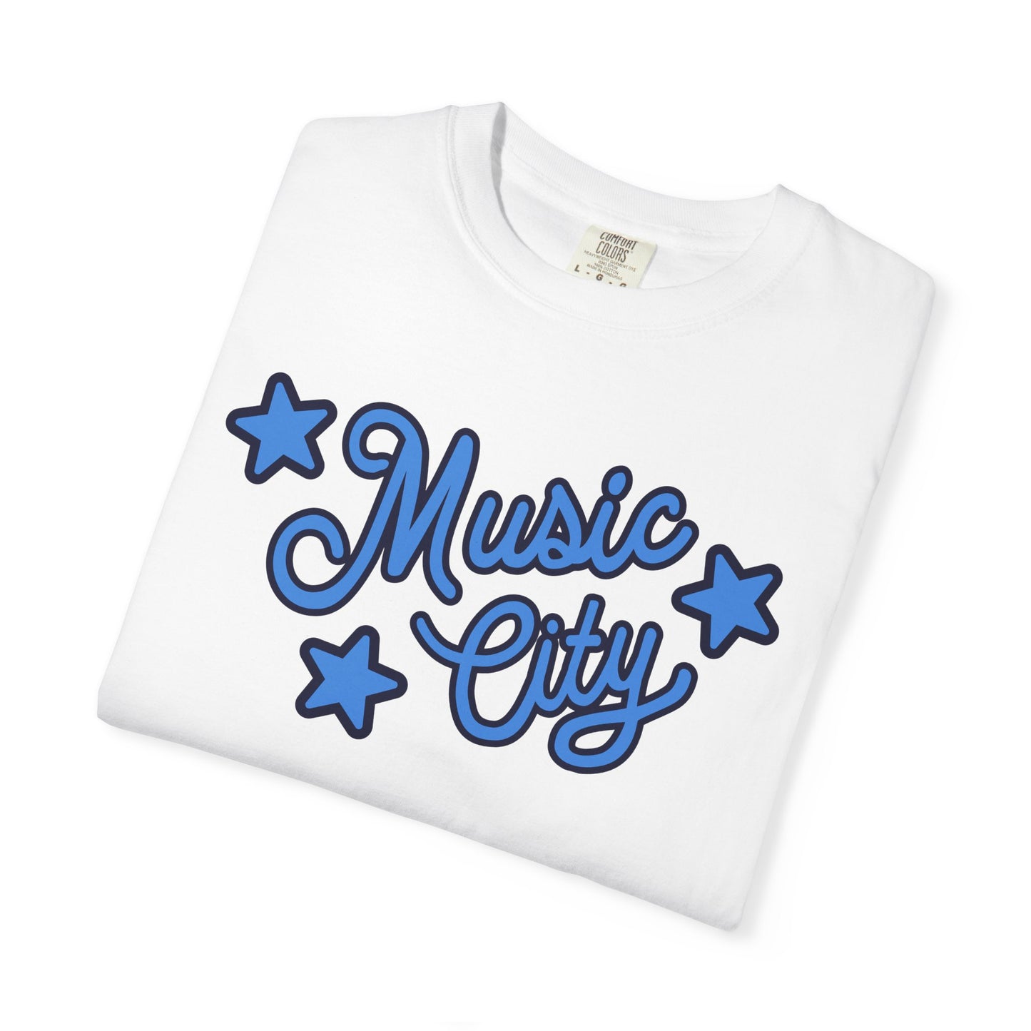 Music City Script Stars Unisex Garment-Dyed T-shirt