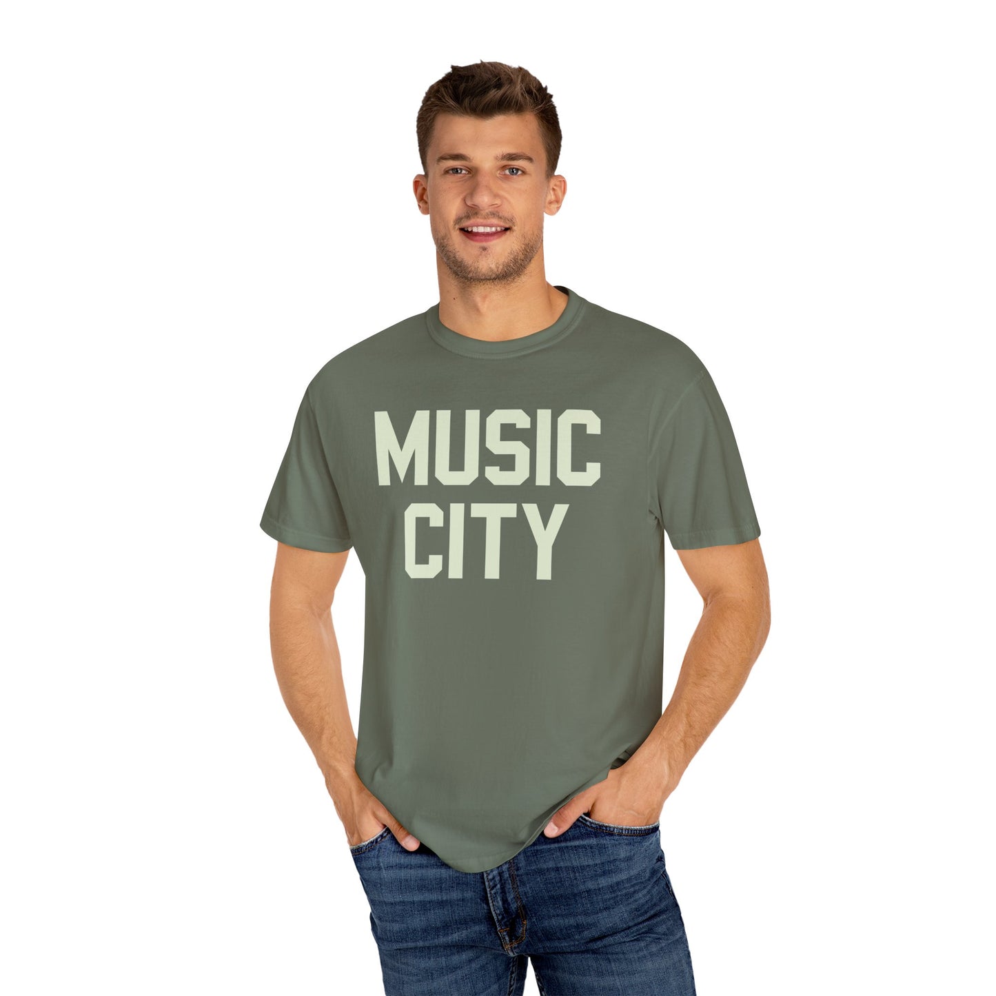Music City Blocky Unisex Garment-Dyed T-shirt