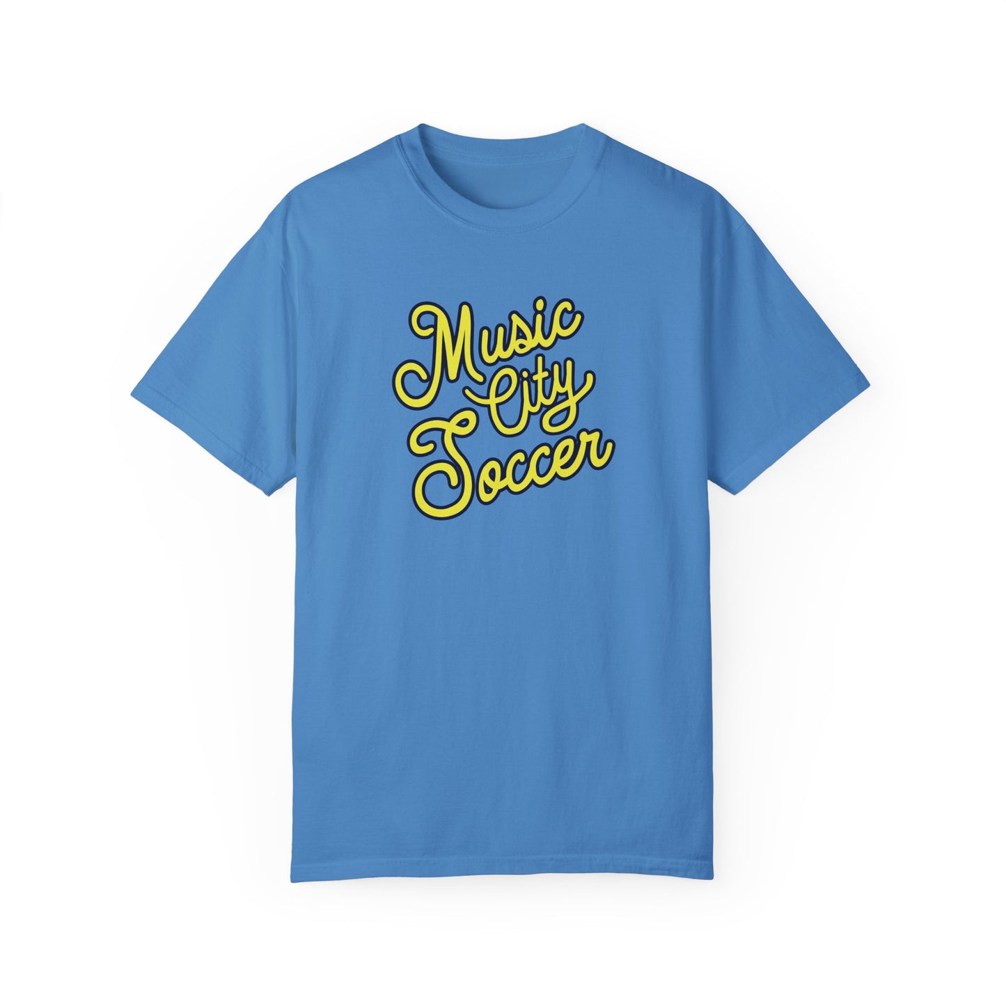 Music City Soccer Script Garment-Dyed T-shirt