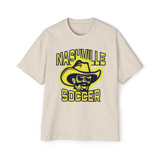 SAM Face_Nashville Soccer warp text Heavy Oversized Tee