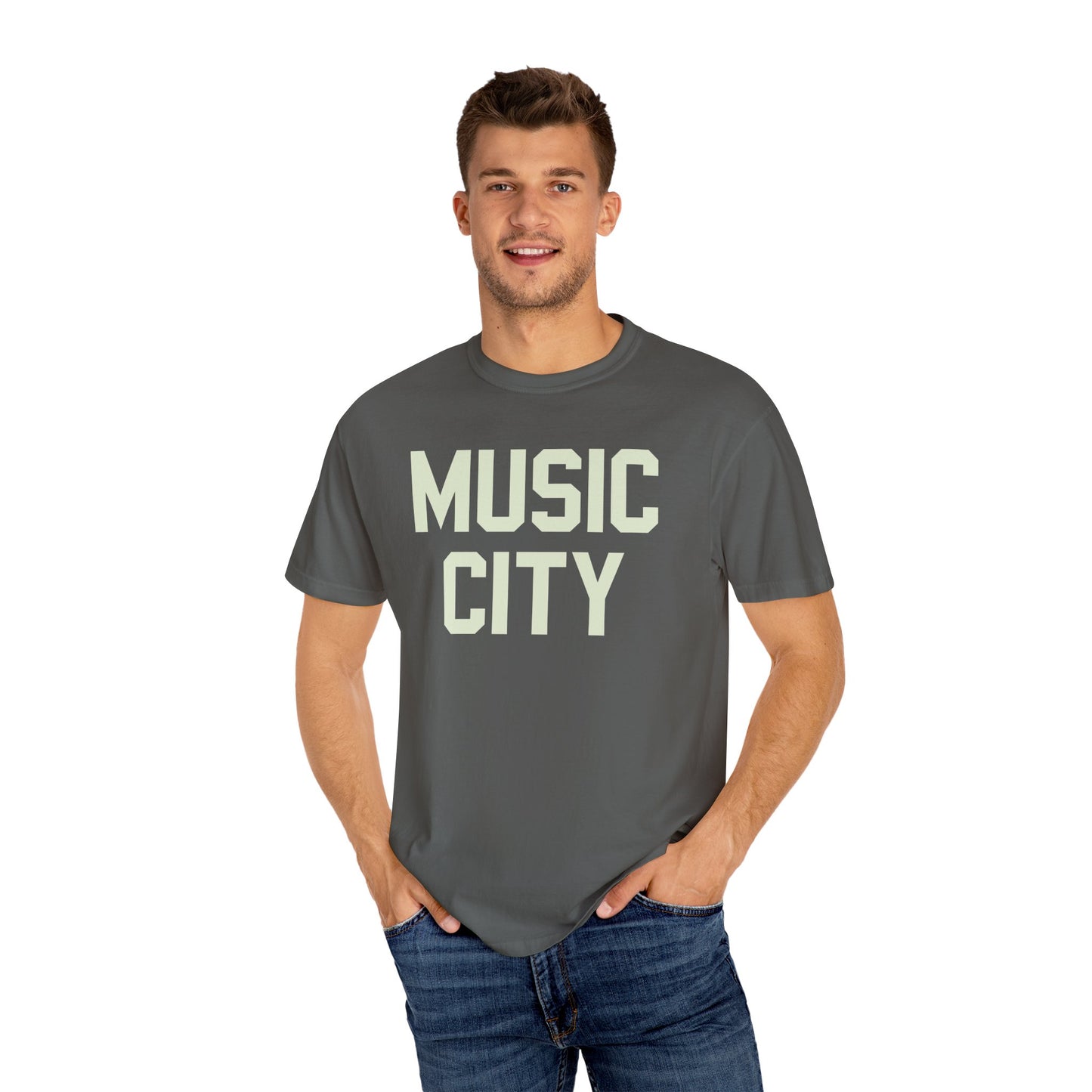 Music City Blocky Unisex Garment-Dyed T-shirt