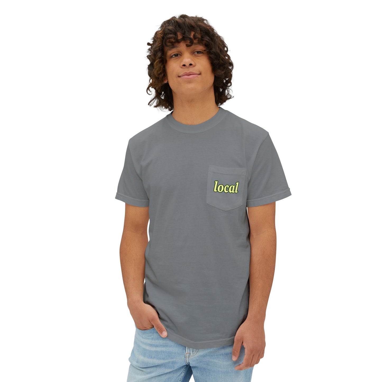 Local Yellow dingy flowers Garment-Dyed Pocket T-Shirt