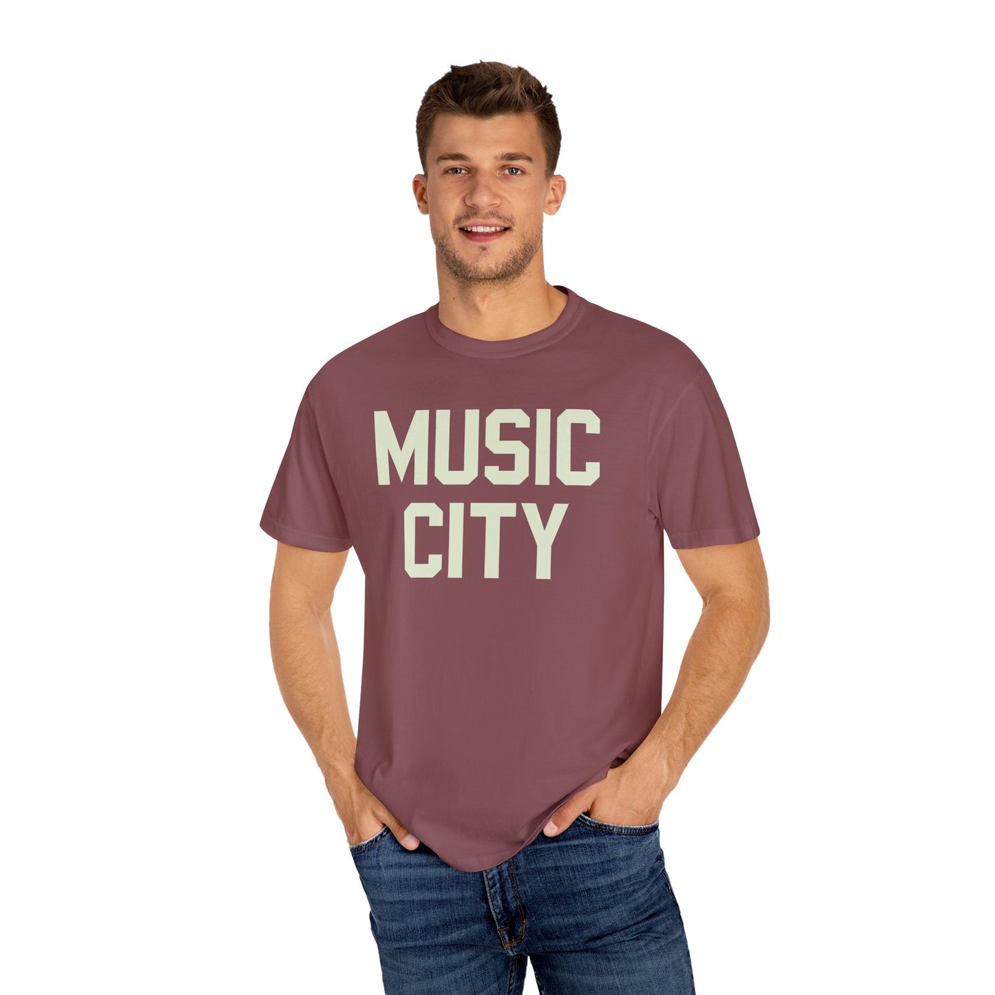 Music City Blocky Unisex Garment-Dyed T-shirt
