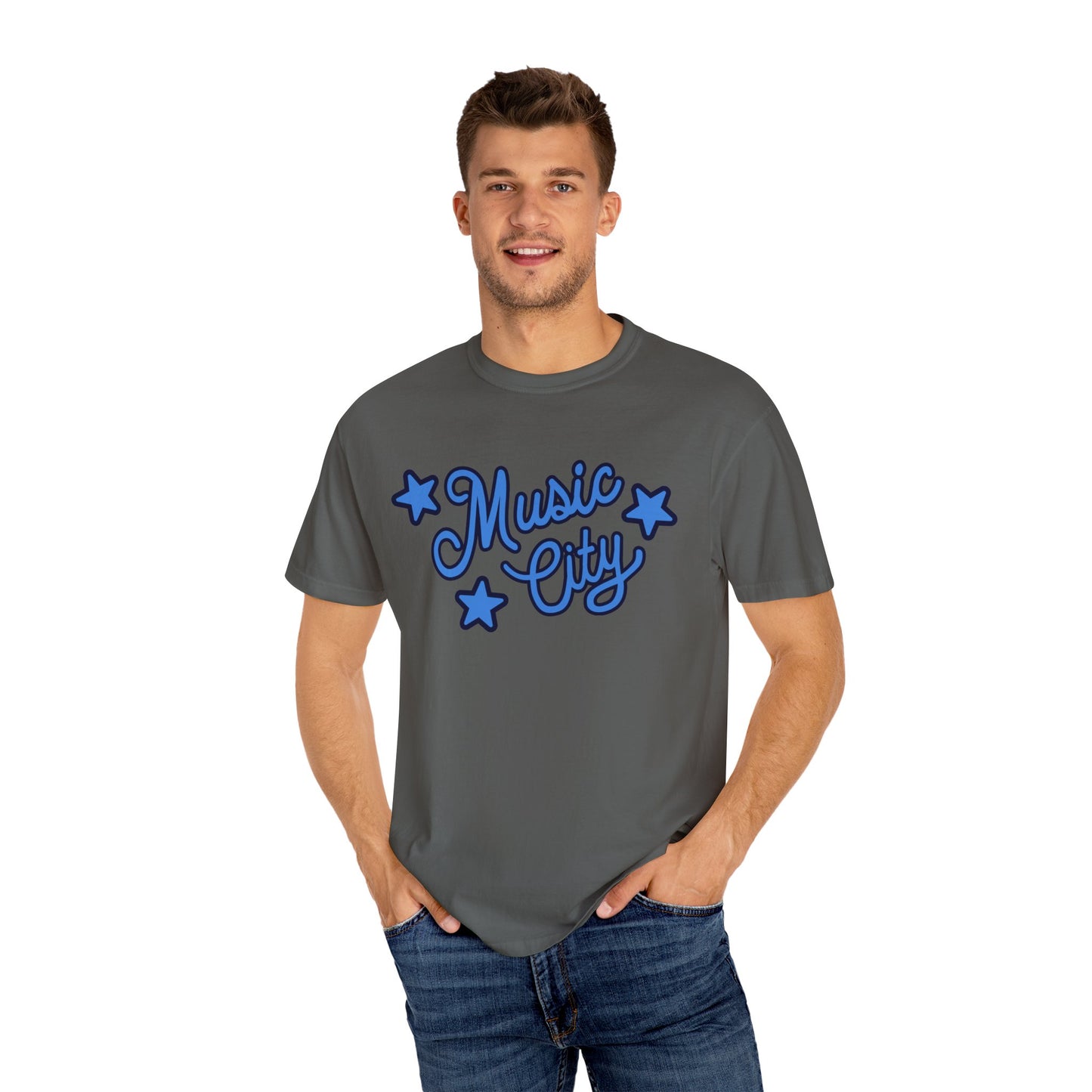 Music City Script Stars Garment-Dyed T-shirt