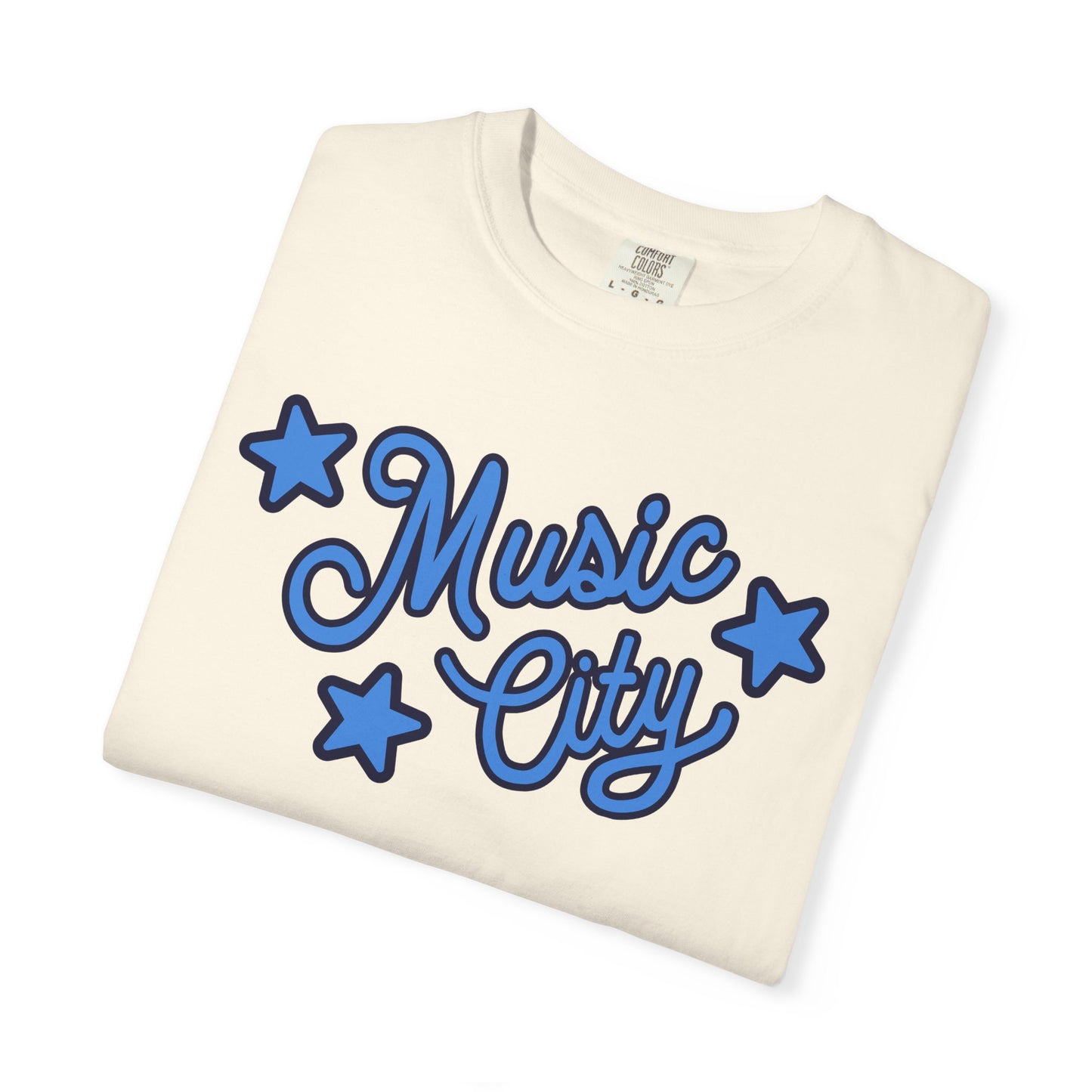 Music City Script Stars Unisex Garment-Dyed T-shirt