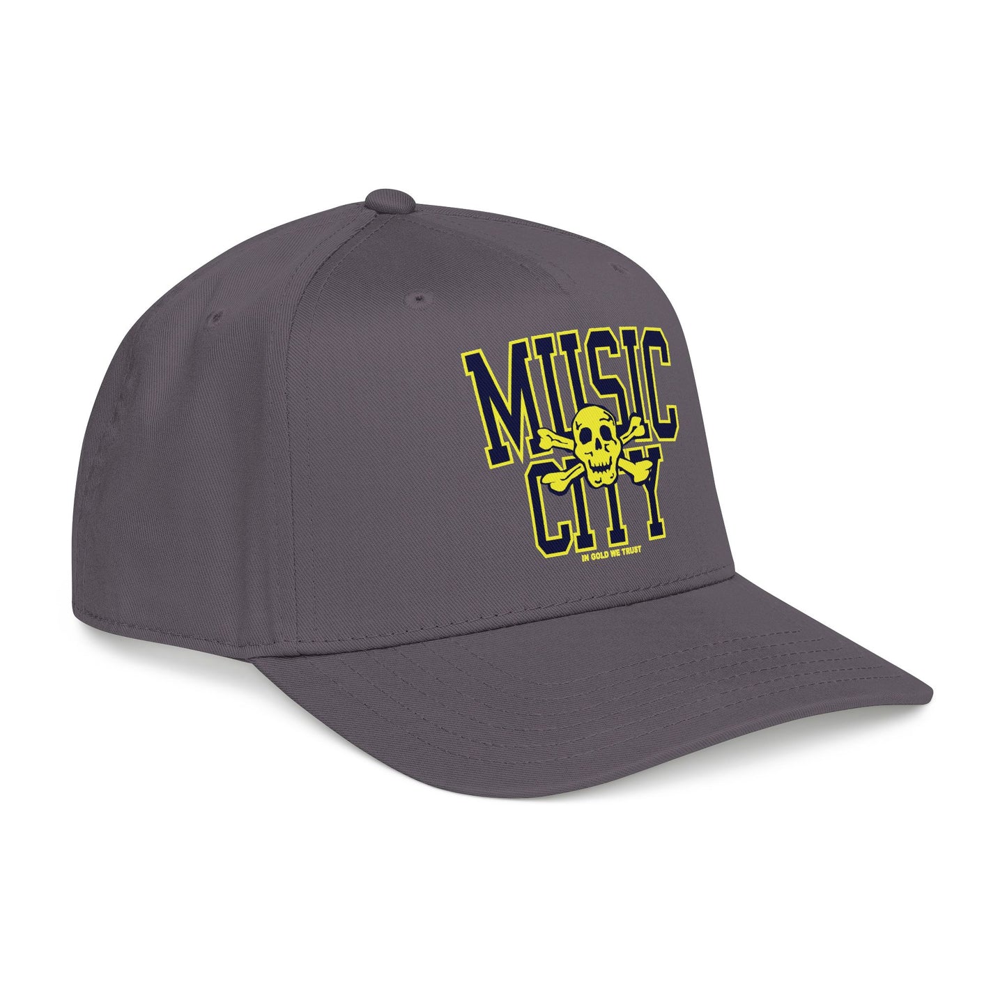 Music City stretched Skull and Bones Mid Profile Baseball Cap